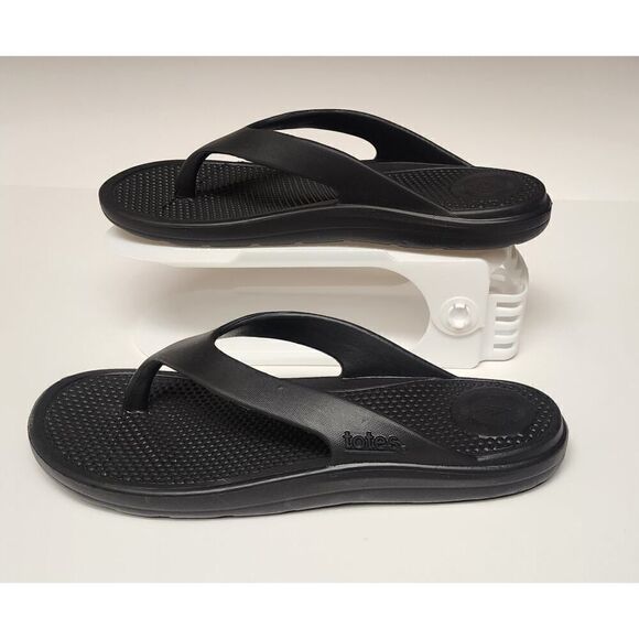 Totes Everywhere Women Black Flip Flops Sandal Slip On Rubber Size 8 - Picture 4 of 11